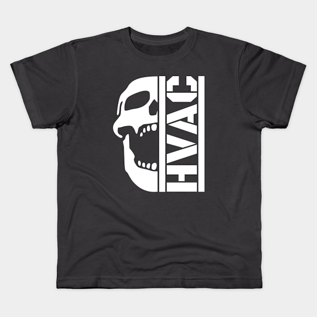 HVAC skull white Kids T-Shirt by Brand X Graffix